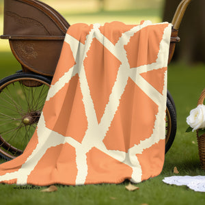 Baby Giraffe Orange Cream Sherpa Baby Blanket