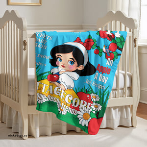 Snow White Illustrated Soft Sherpa Baby Blanket