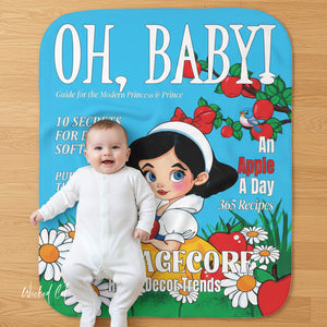 Snow White Illustrated Soft Sherpa Baby Blanket