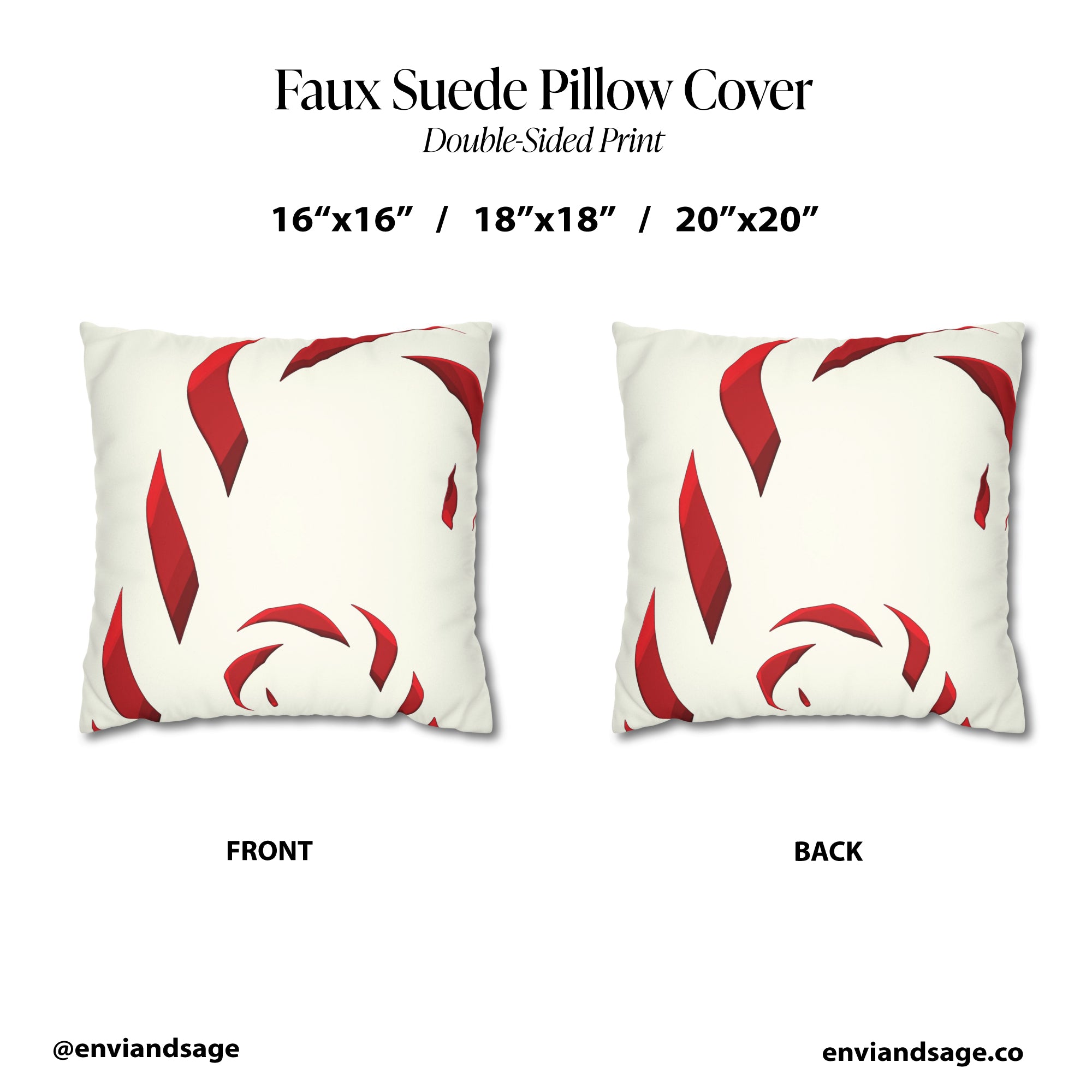Candy Cane Faux Suede Christmas Pillow Cover