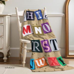 ABC Paper Letters Soft Sherpa Baby Blanket