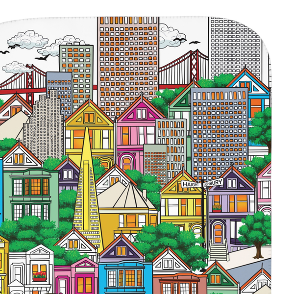 Whimsical San Francisco Sherpa Baby Blanket