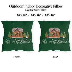throw pillow with 'Christmas Patio' design