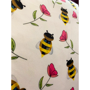 throw pillow with 'Floral Bees Spring Decor Soft Cover' design