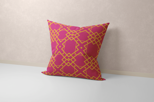 Pink & Yellow Decorative Throw Pillow