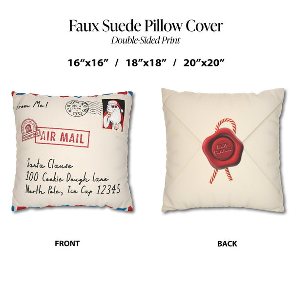 Cute Santa Mail Reversible Christmas Pillow Cover