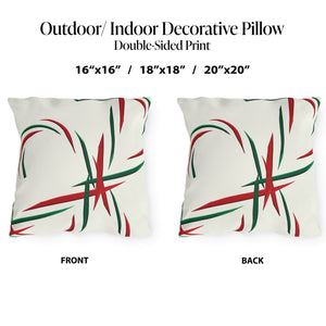 Candy Canes Indoor Outdoor Christmas Throw Pillow