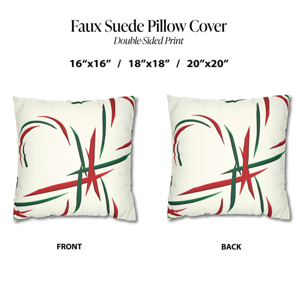 Red Green Candy Cane Holiday Pillow Cover