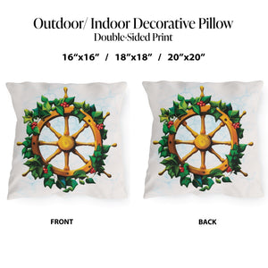 throw pillow with 'Coastal Christmas Outdoor Nautical Christmas Decor' design