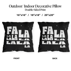 FaLaLaLaLa Indoor Outdoor Holiday Throw Pillow