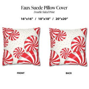 throw pillow with 'Peppermint Candy Canes Cover Holiday' design