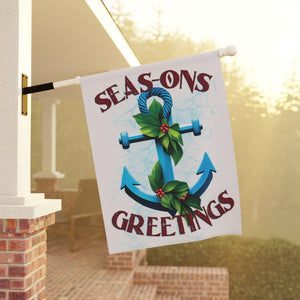 Coastal Beach Christmas Funny Yard Flag