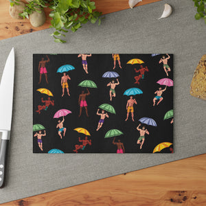 It's Raining Men Glass Cutting Board