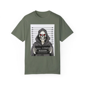 Comfort Colors® Grim Reaper Mug Shot Funny T-Shirt