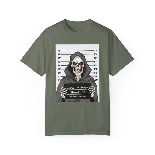 Comfort Colors® Grim Reaper Mug Shot Funny T-Shirt