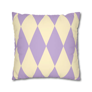 Reversible Purple Harlequin Pillow Cover
