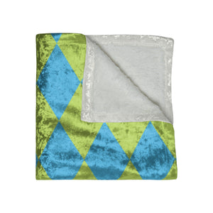 Green and Blue Harlequin Decorative Throw