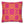 A square-shaped pillow cover with a geometric pattern, featuring a pink background with yellow lines and shapes.