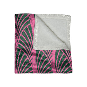 Green & Pink Art Deco Decorative Throw Blanket