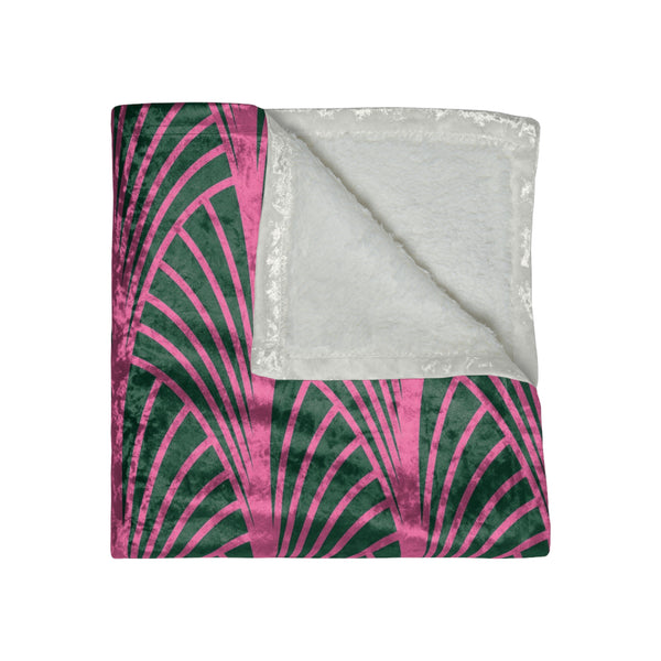 Green & Pink Art Deco Decorative Throw Blanket