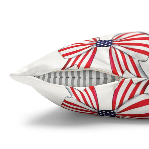 Patriotic Bows 4th of July Soft Accent Pillow Cover
