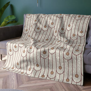 Red & White Art Deco Modern Decorative Throw Blanket