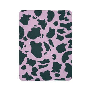 Lavender Blue Green Animal Print Plush Sherpa Throw Blanket