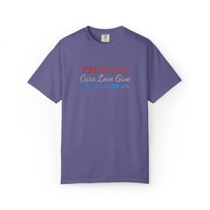 Embroidered Proud American Patriotic Comfort Colors® T-Shirt