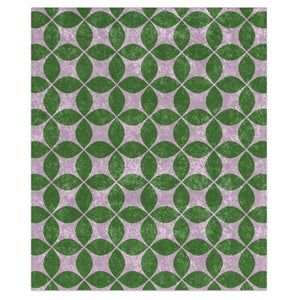 Lilac & Green Art Deco Decorative Throw Blanket