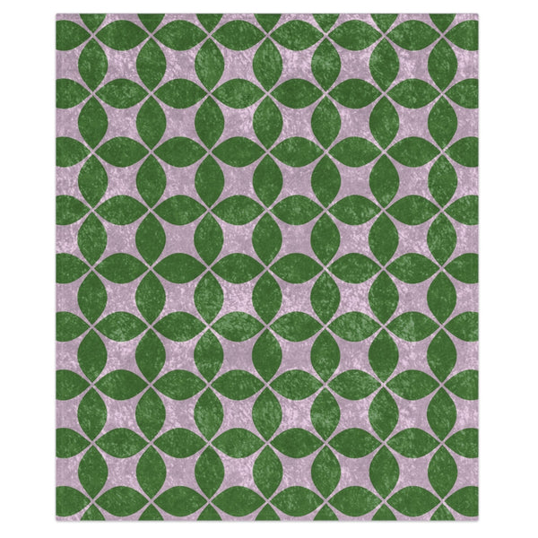 Lilac & Green Art Deco Decorative Throw Blanket
