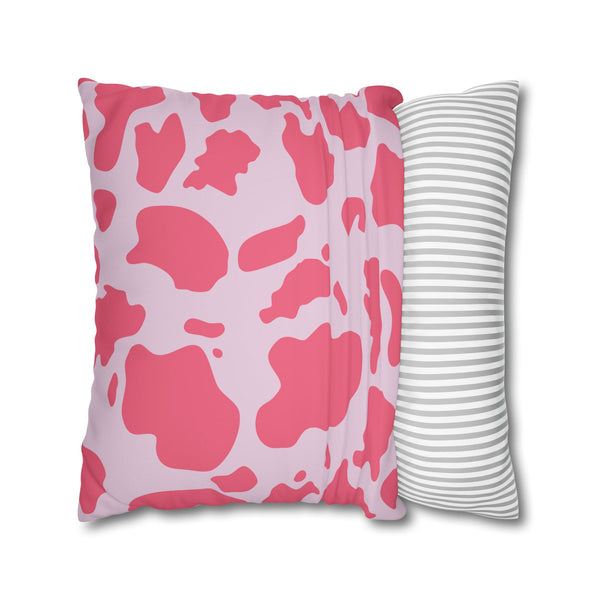 Pink Animal Cow Print Soft Throw Pillow Cover