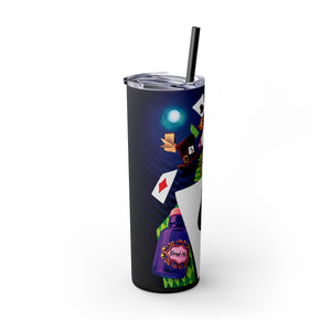 mug with 'Wonderland Rabbit Hole Insulated Tumbler 20oz' graphic on a white background