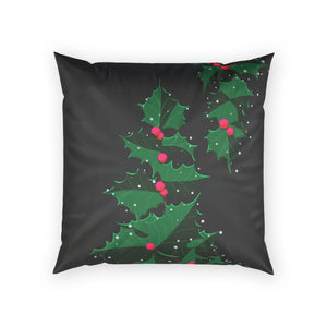 Christmas Holly Berry Velvet Pillow