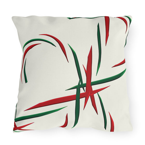 Candy Canes Indoor Outdoor Christmas Throw Pillow