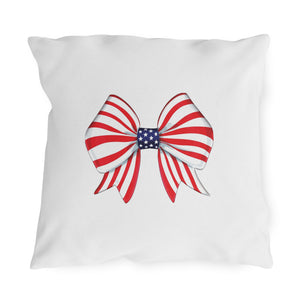 Garden flag with 'American Bow July 4th' design