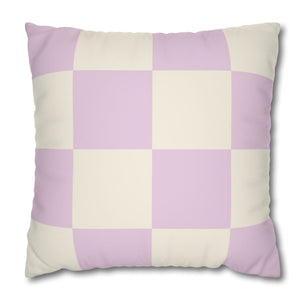 Checkered Lilac and White decorative throw pillow cover design trends 2025