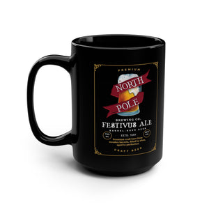 mug with 'North Pole Brewing Co Festivus Ale Holiday' graphic on a white background