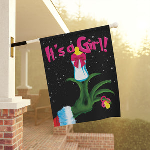 Grinch Baby Announcement Flag - Cute Holiday Yard Decoration | Weatherproof