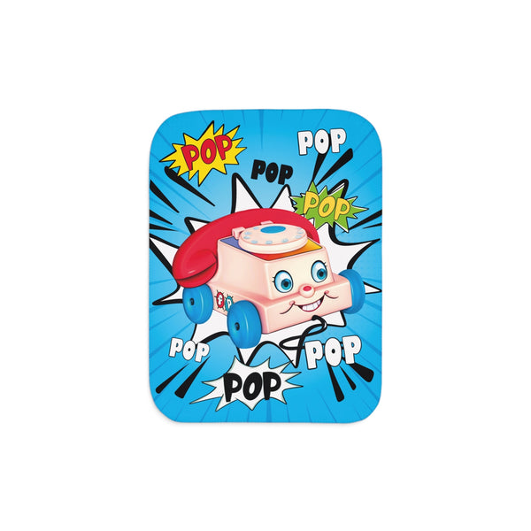 Retro Toy Phone Cute Sherpa Baby Blanket