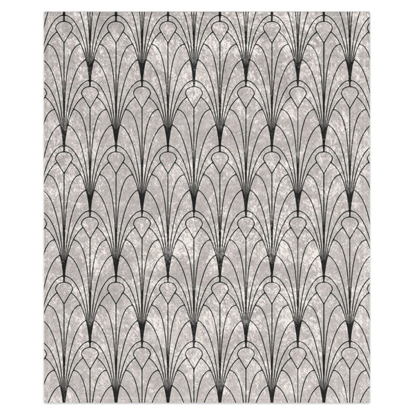 White and black art deco shimmering throw blanket