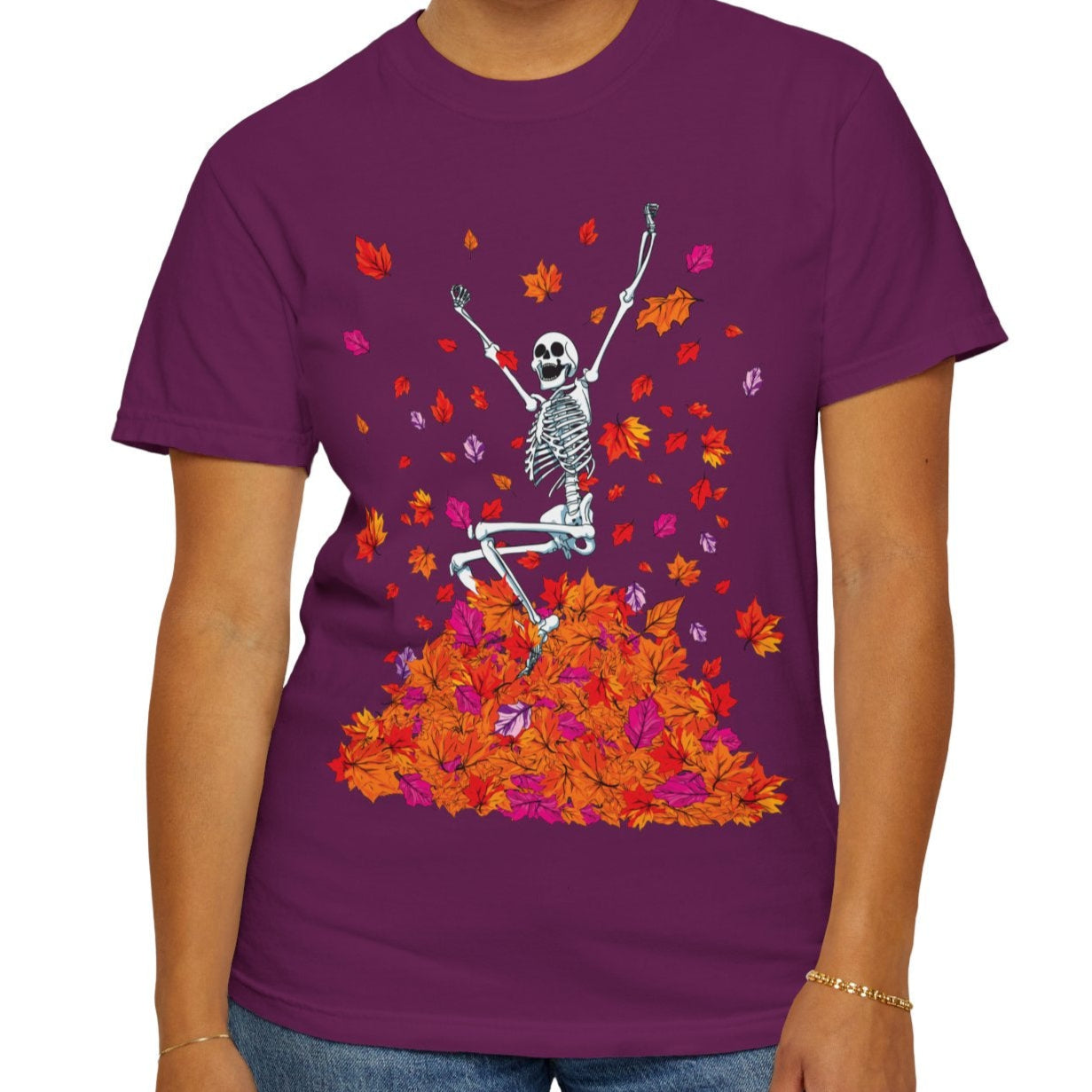 Fall Lovers Skeleton Halloween T-Shirt Comfort Colors®