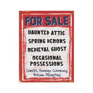 Garden flag with 'Haunted House For Sale Retro Halloween' design