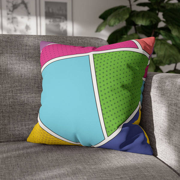 Pop Art Comic Faux Suede Decorative Pillow Cover