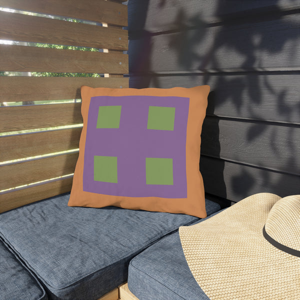 Pastel Orange Green Purple Indoor Outdoor Pillow