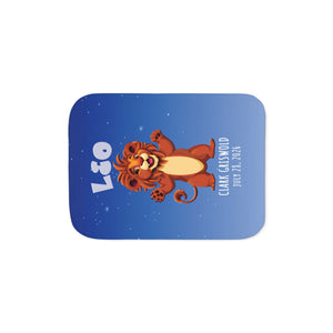 Soft sherpa blanket with 'Personalized Leo Zodiac | Custom Gift' design