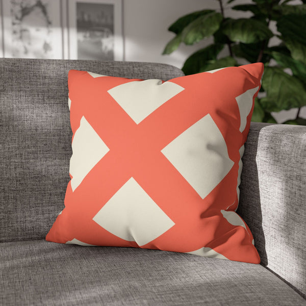 Ivory & Orange Soft Throw Pillow Cover Reversible