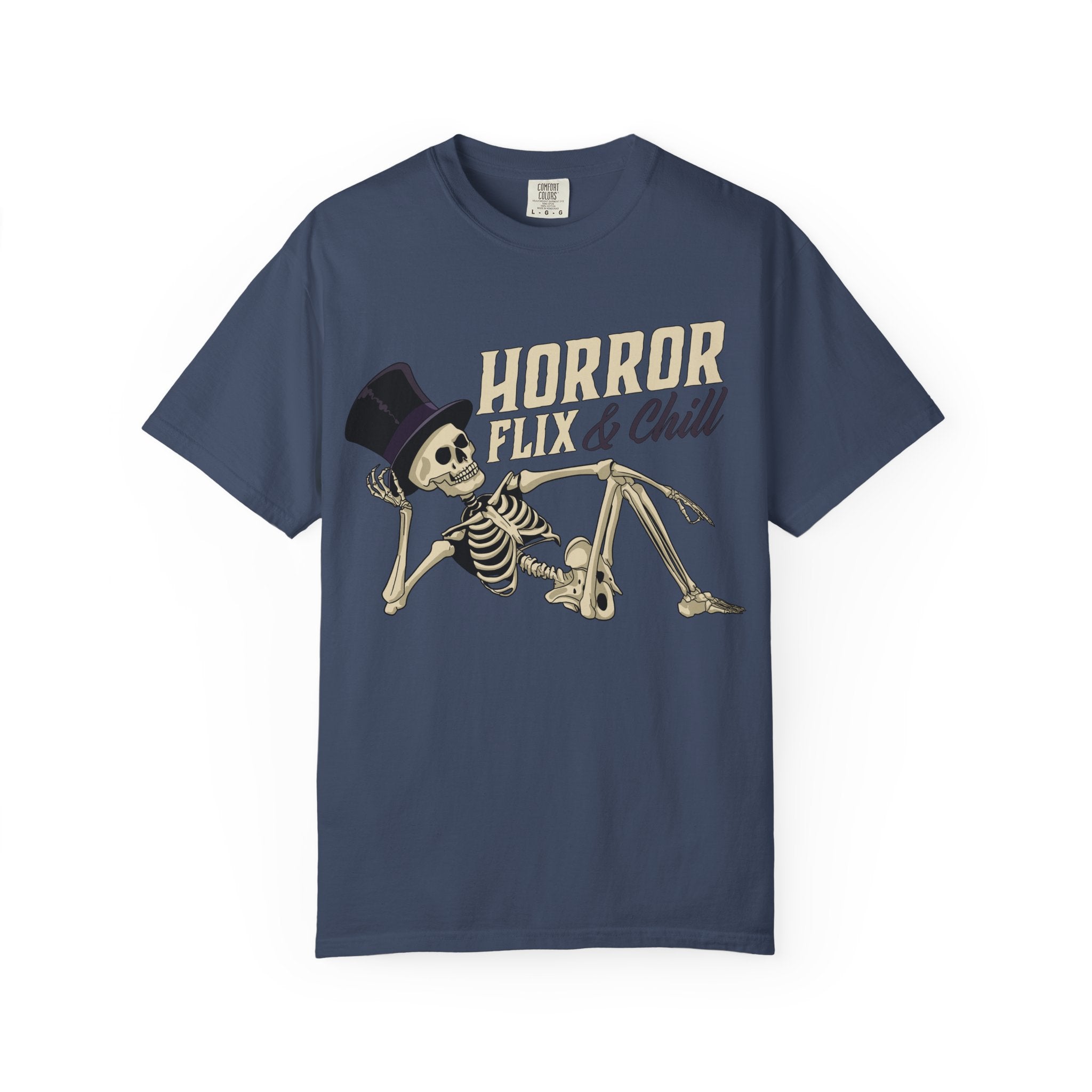 Horror Flix & Chill Skeleton Halloween T-Shirt Comfort Colors®