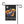 A decorative garden flag hanging from a black metal stand against a white background. The flag features illustrated characters from 80's horror under colorful umbrellas on a black night-sky background with a moon and couch, and the word 'FRIENDS' at the bottom.