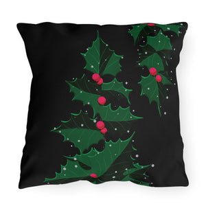 throw pillow with 'Holiday Ivy Christmas' design
