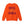 The back of a orange sweatshirt that says Rock the World on a white background.